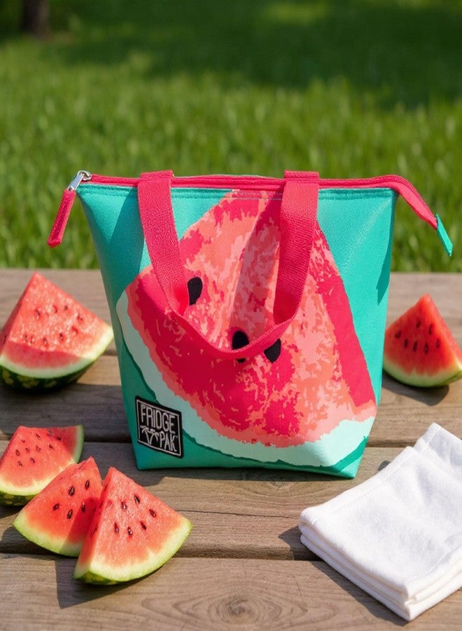 Fridge Pak Tropical Lunch Tote Bag Fruit Lunch Bag for Women Insulated Cooler Bags for Beach, Food, Groceries (Watermelon Slice Tote) - Image 5